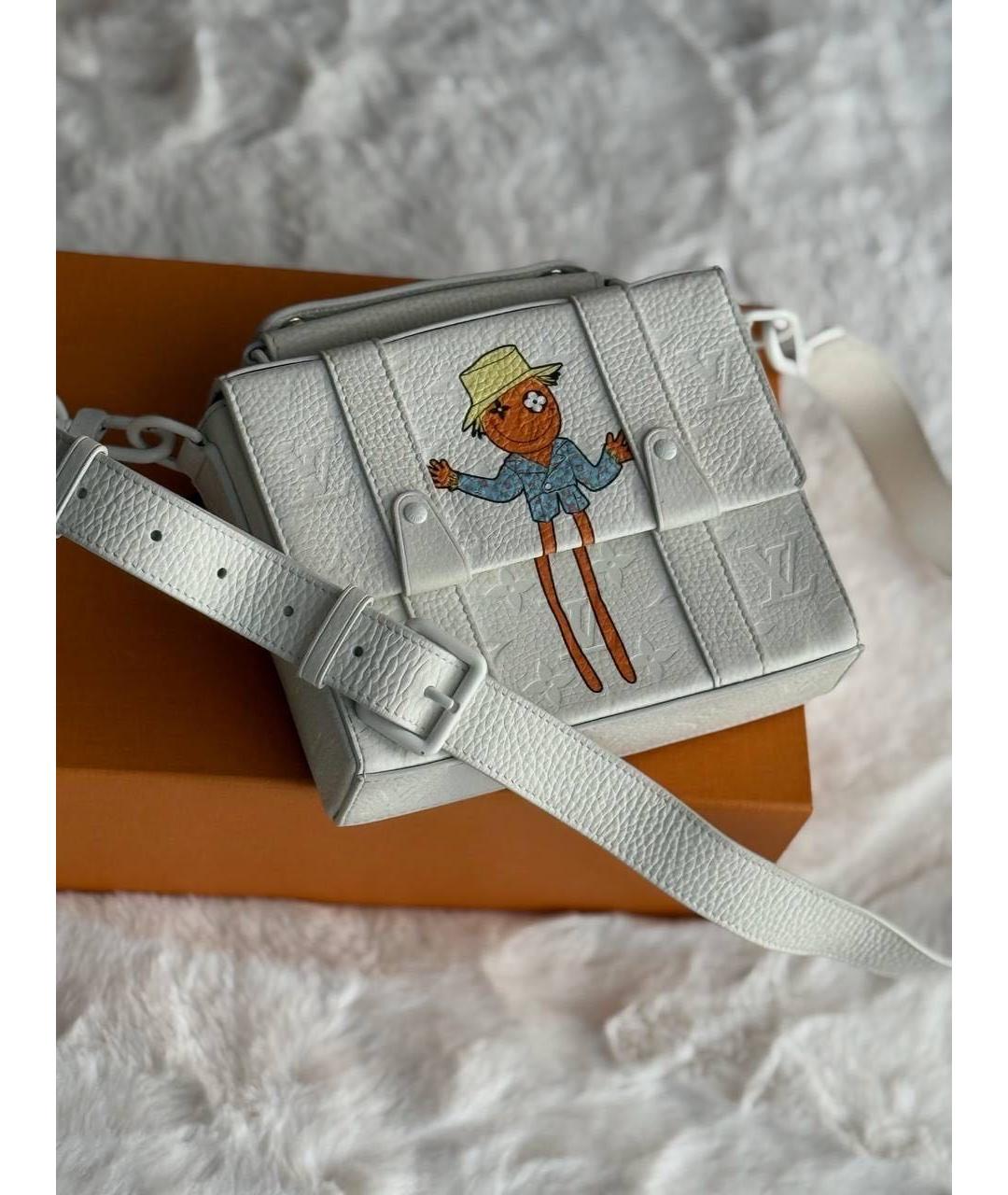 LOUIS VUITTON Белая кожаная сумка через плечо, фото 4