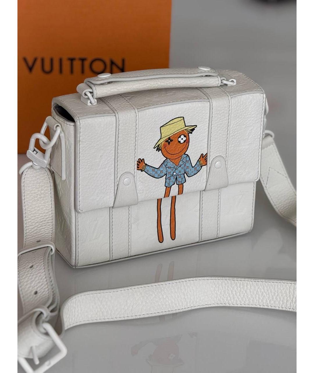 LOUIS VUITTON Белая кожаная сумка через плечо, фото 6