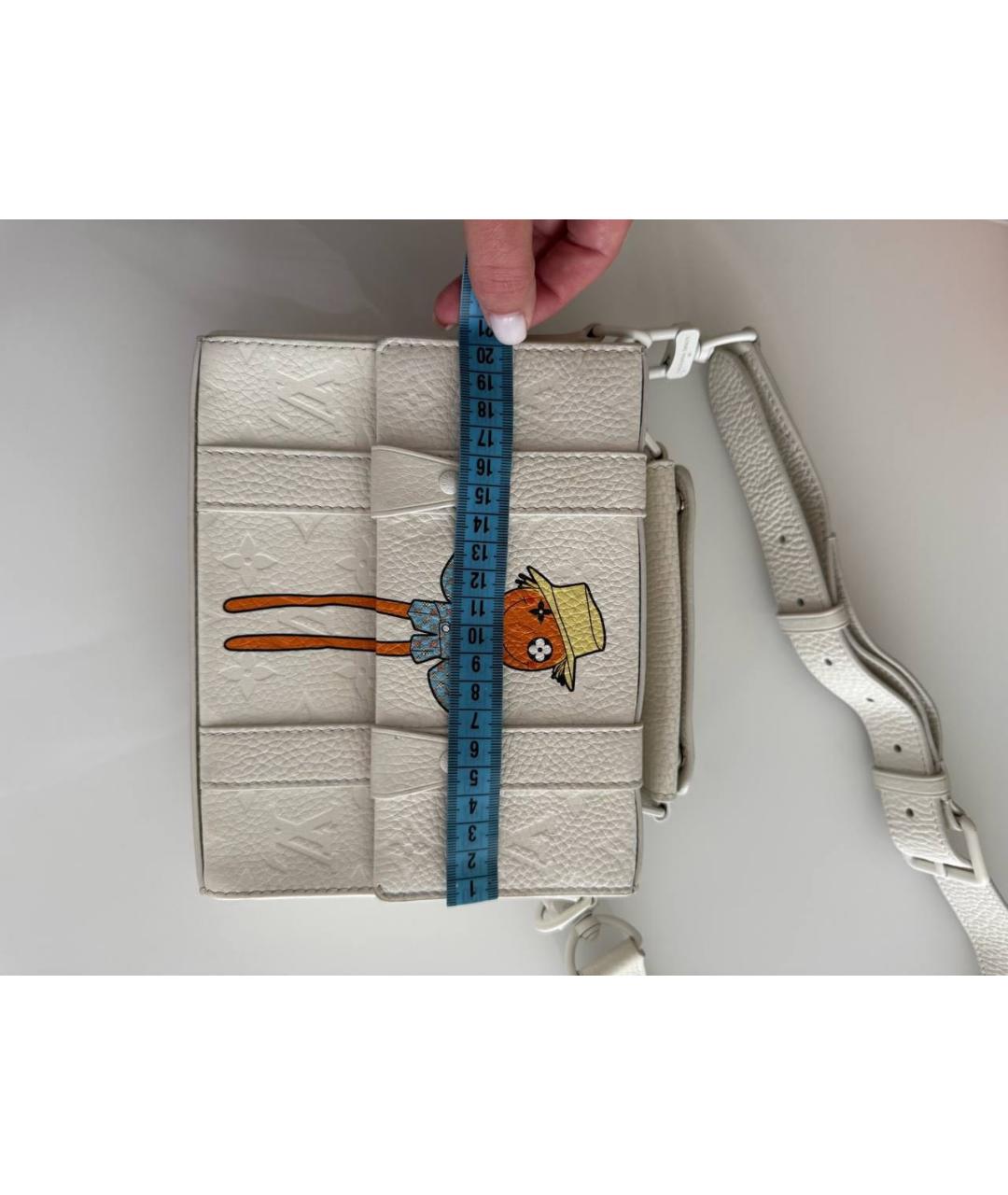 LOUIS VUITTON Белая кожаная сумка через плечо, фото 2
