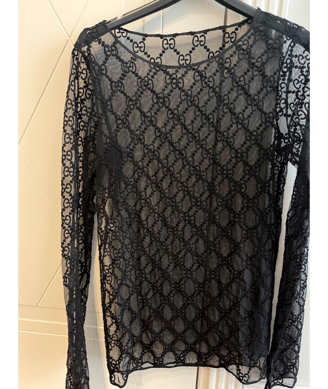 GUCCI Черная синтетическая блузы, фото 4