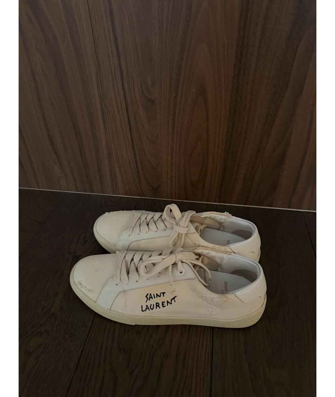 SAINT LAURENT Бежевые кеды, фото 4