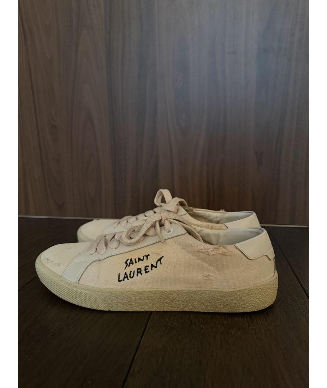 SAINT LAURENT Бежевые кеды, фото 2
