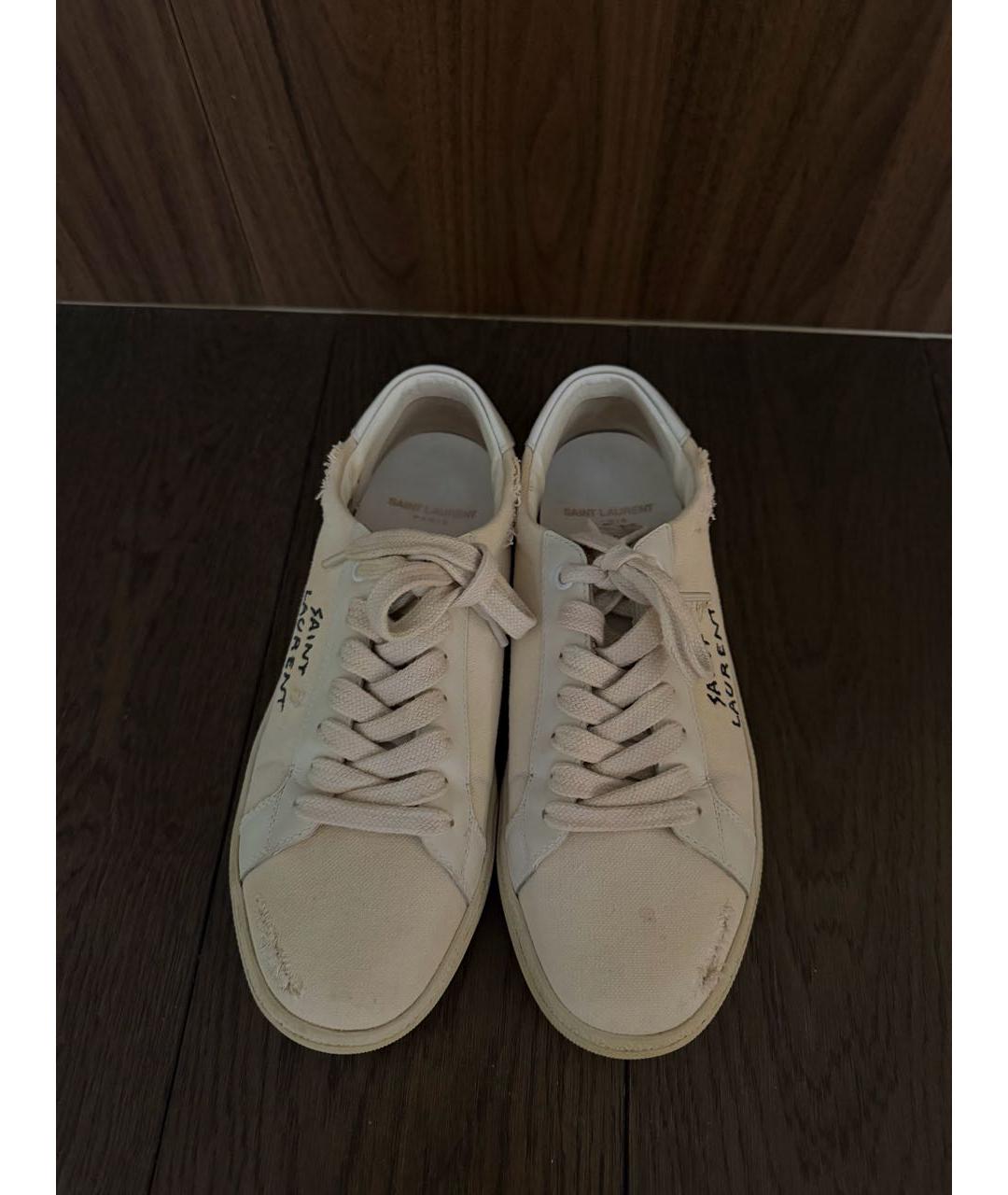 SAINT LAURENT Бежевые кеды, фото 5