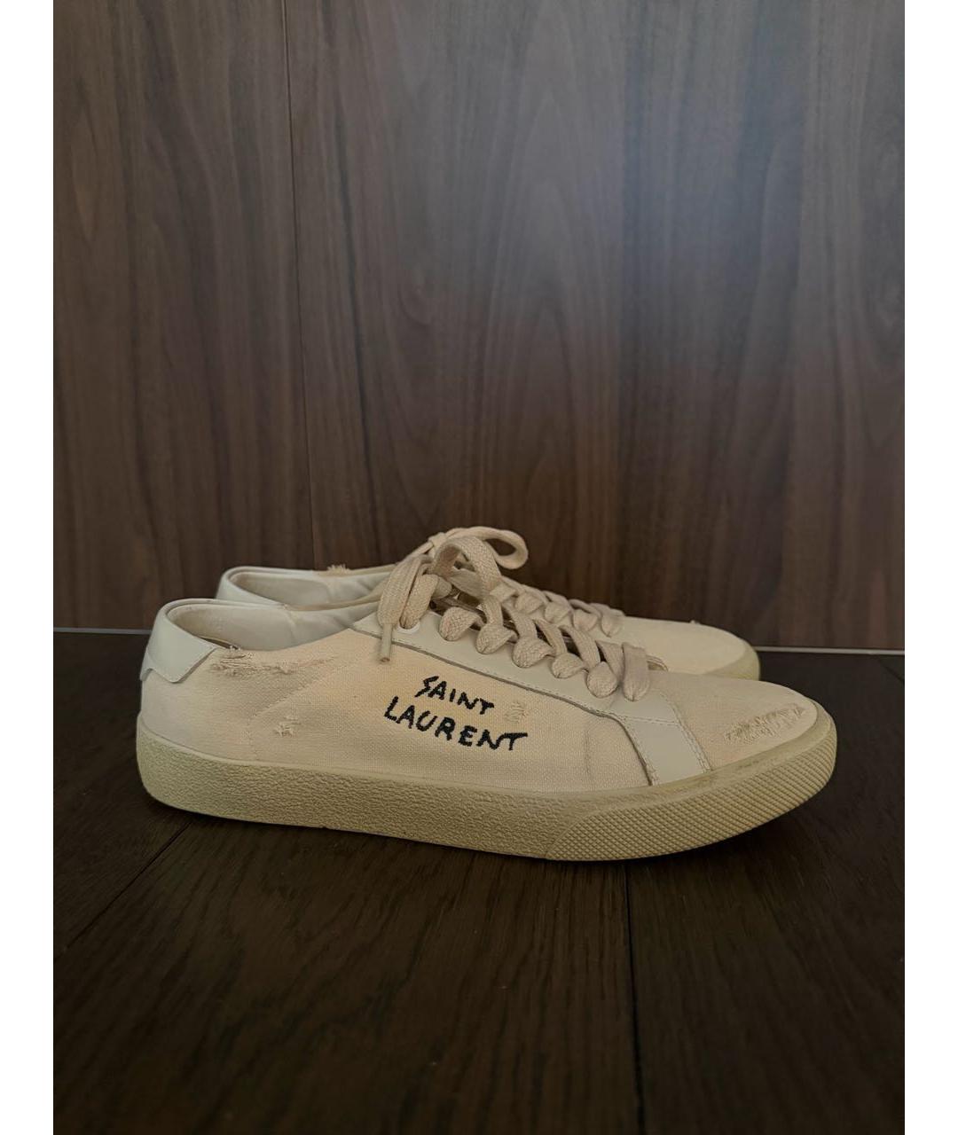 SAINT LAURENT Бежевые кеды, фото 3