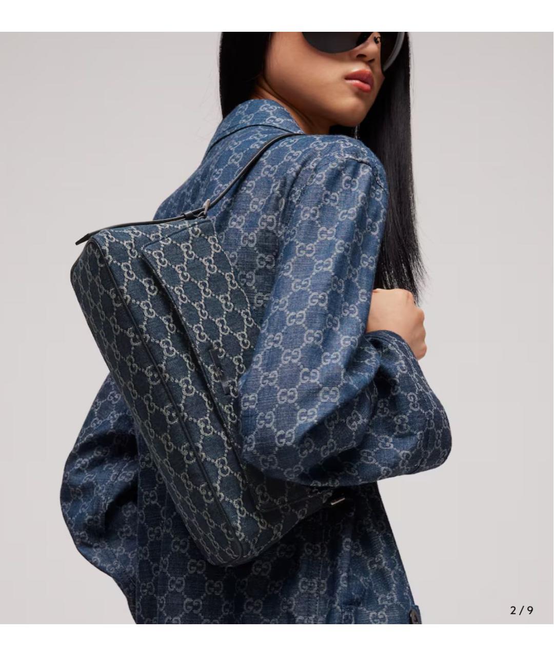 GUCCI Синяя сумка тоут, фото 3