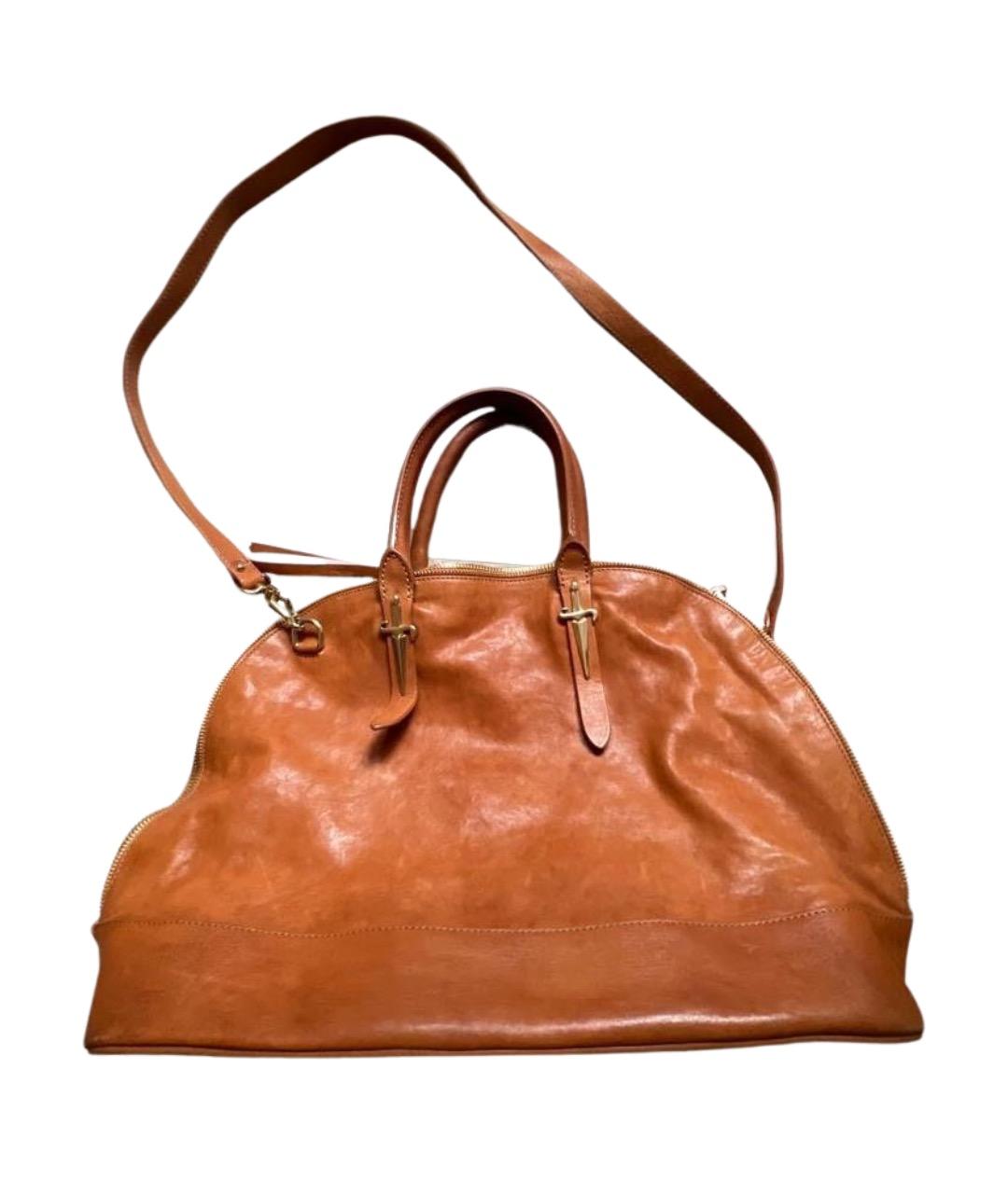 CESARE PACIOTTI Оранжевая кожаная сумка с короткими ручками, фото 1