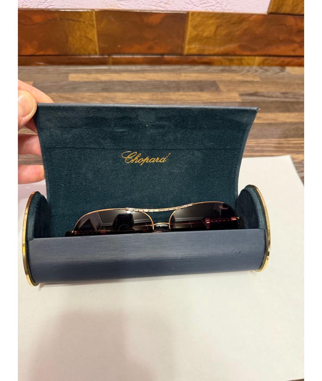 CHOPARD Коричневые пластиковые солнцезащитные очки, фото 5