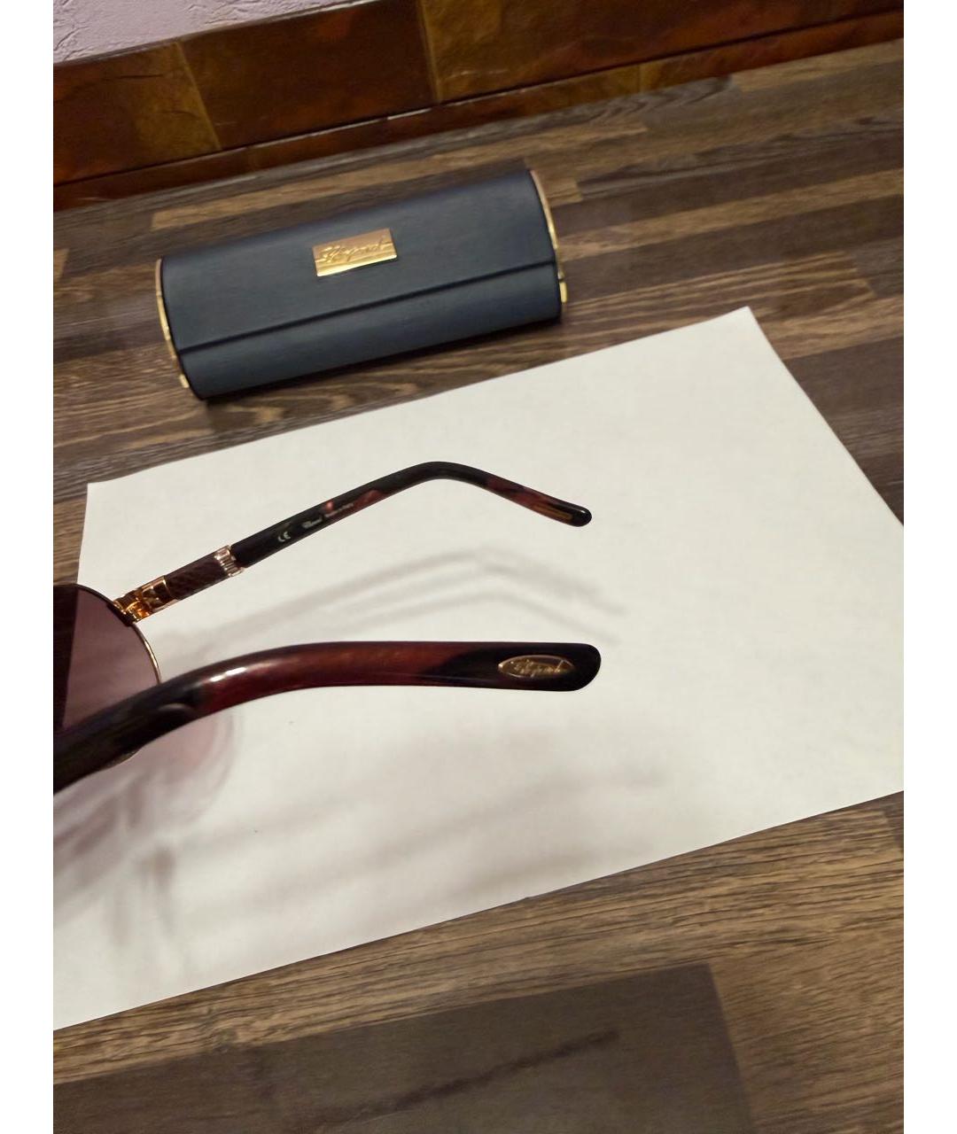 CHOPARD Коричневые пластиковые солнцезащитные очки, фото 8