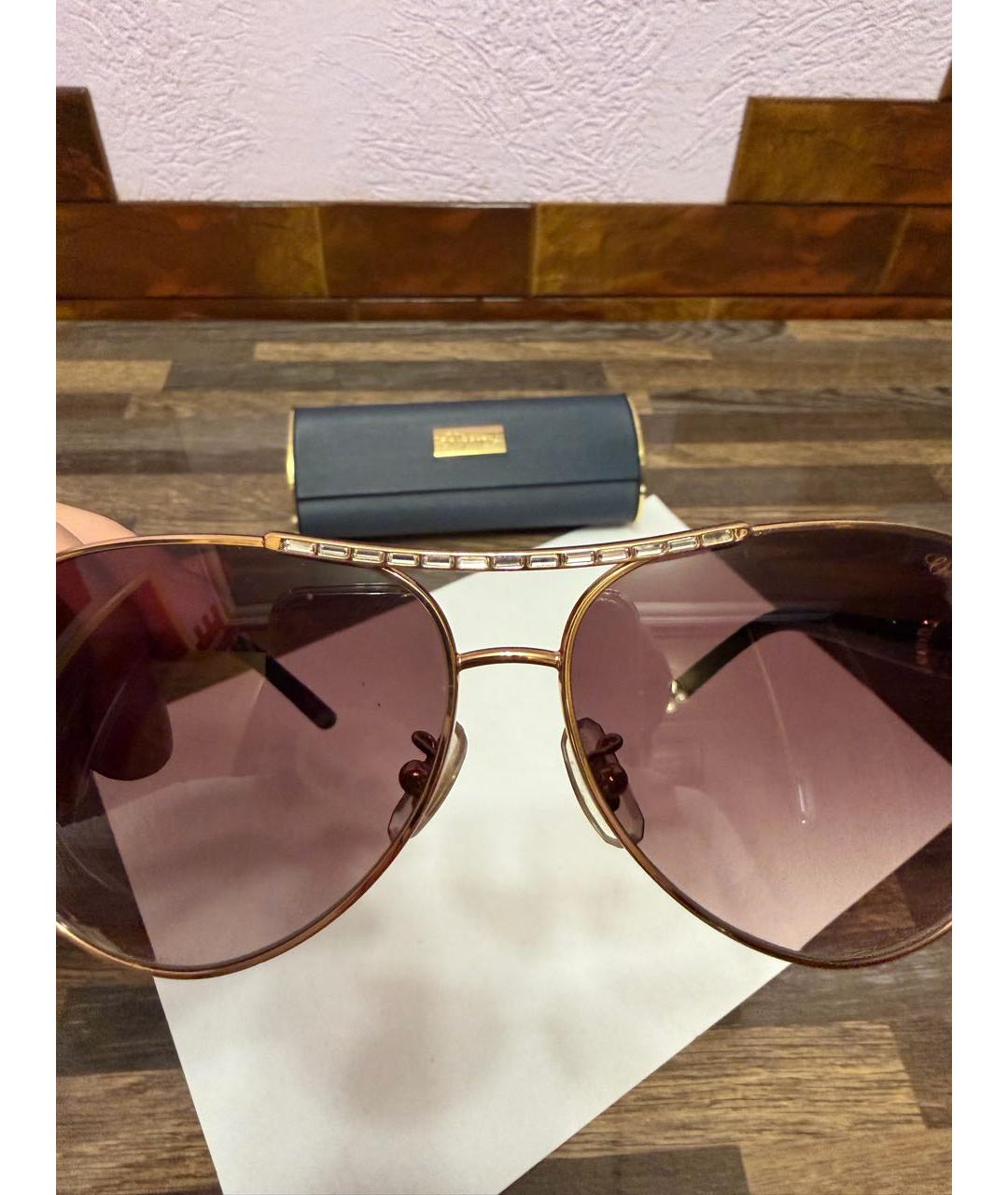 CHOPARD Коричневые пластиковые солнцезащитные очки, фото 3