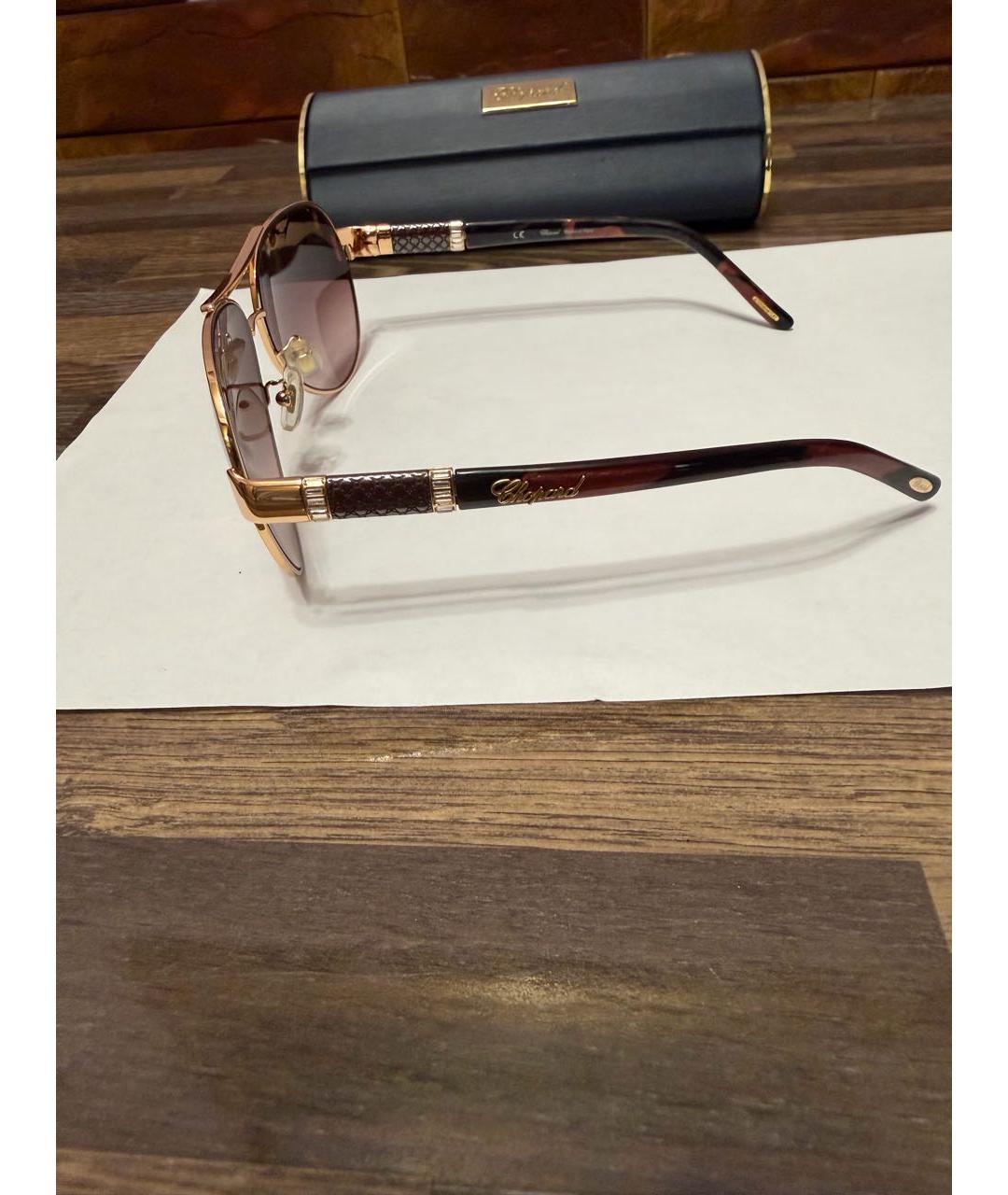 CHOPARD Коричневые пластиковые солнцезащитные очки, фото 4