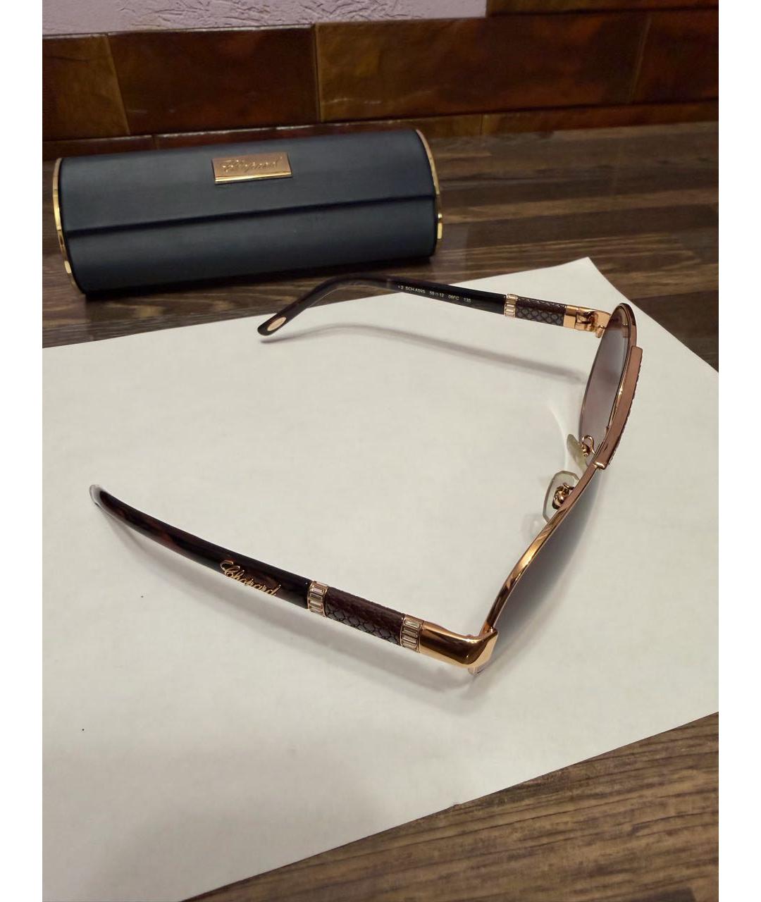 CHOPARD Коричневые пластиковые солнцезащитные очки, фото 2