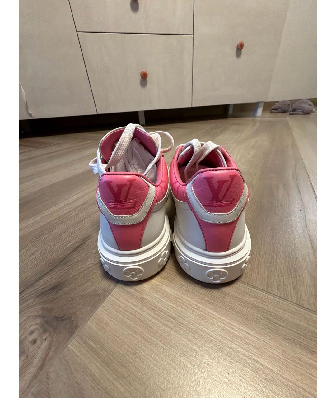 LOUIS VUITTON Белые кожаные кроссовки, фото 4