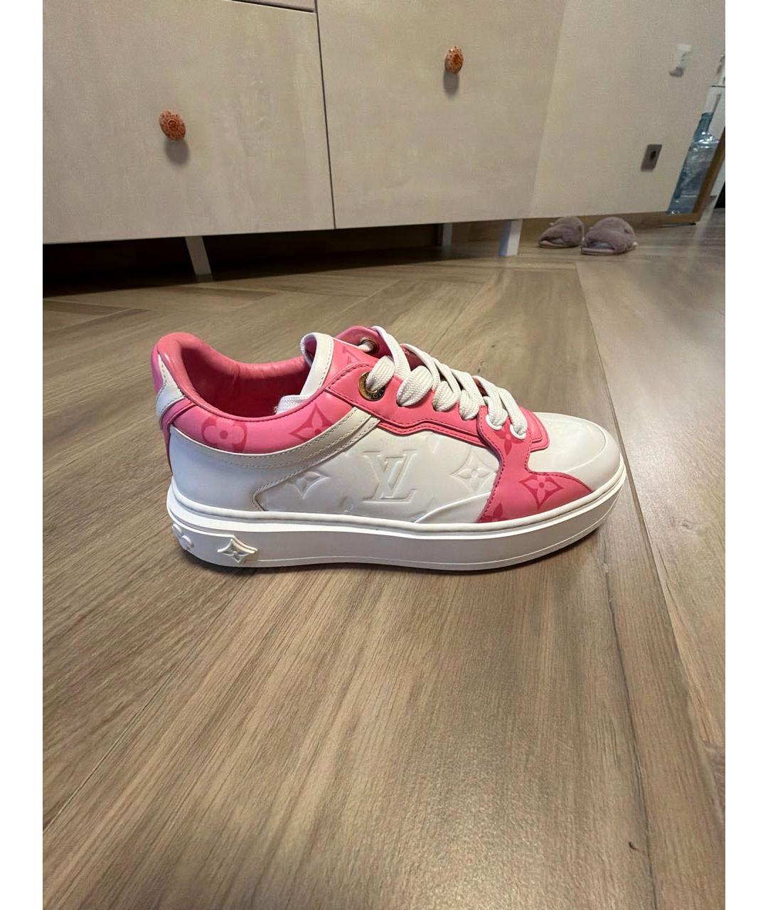 LOUIS VUITTON Белые кожаные кроссовки, фото 5