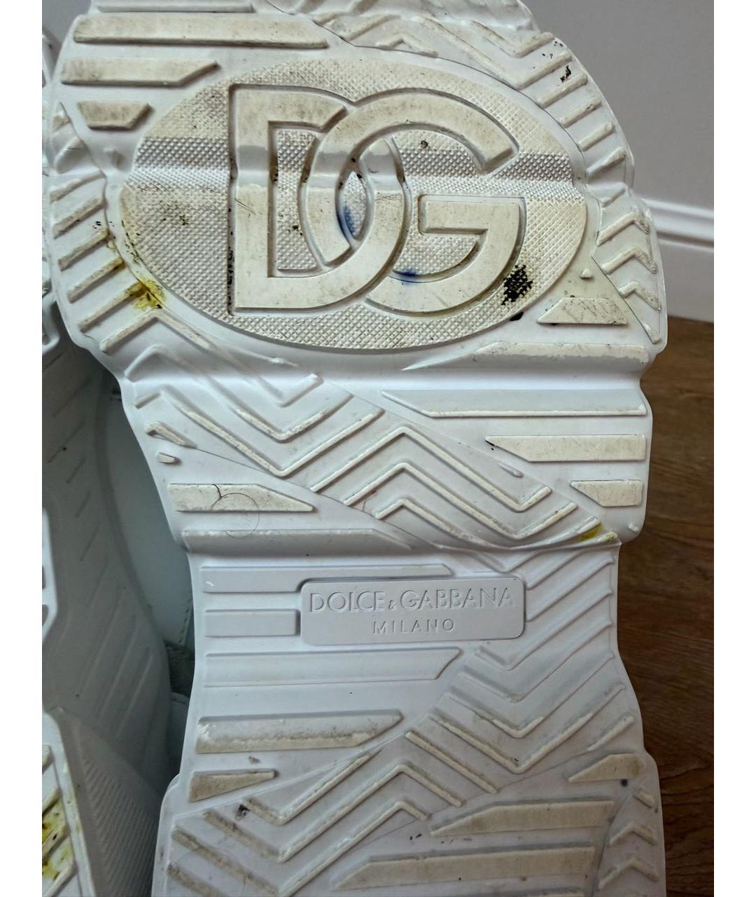 DOLCE&GABBANA Белые кожаные кроссовки, фото 6