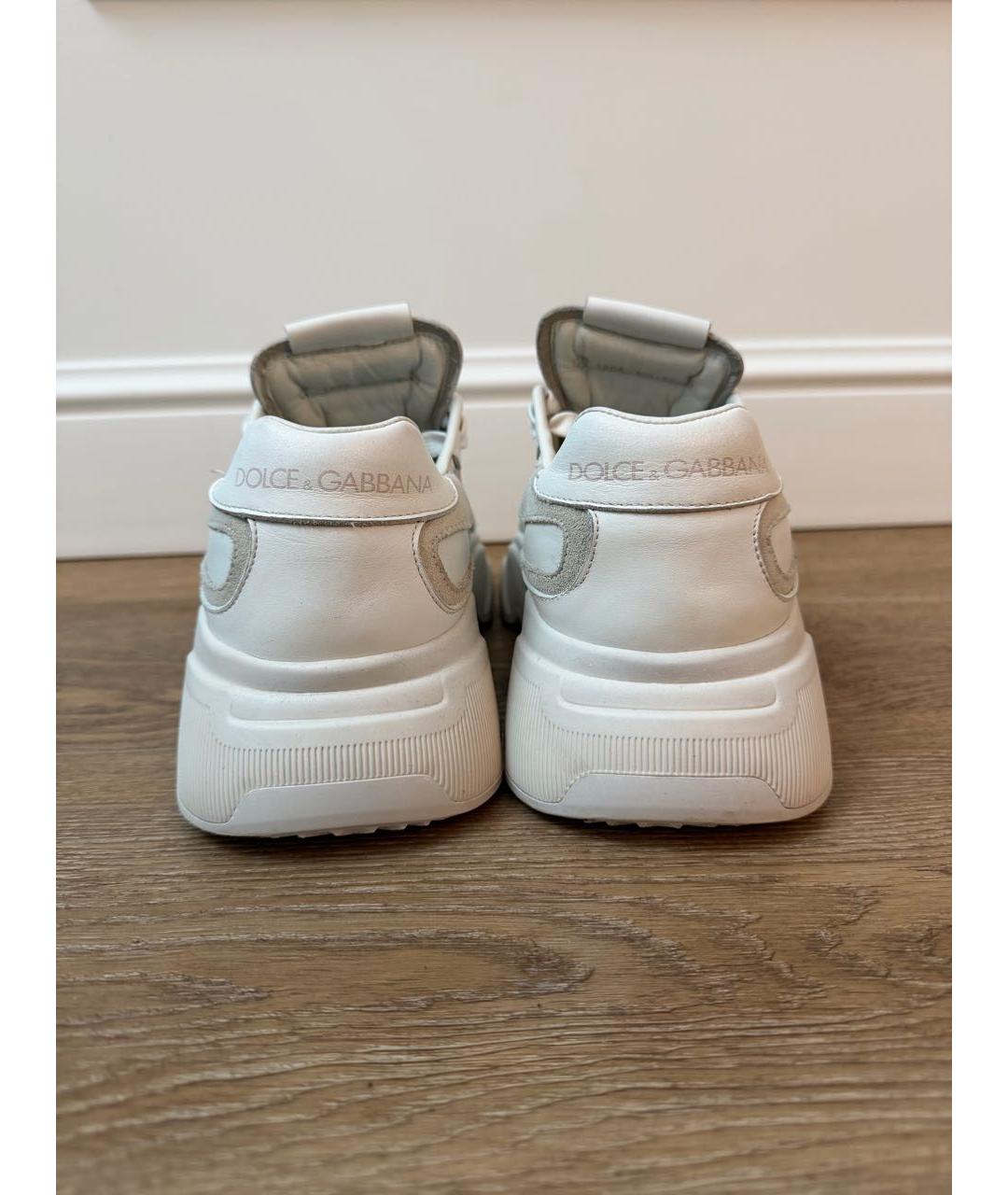 DOLCE&GABBANA Белые кожаные кроссовки, фото 4