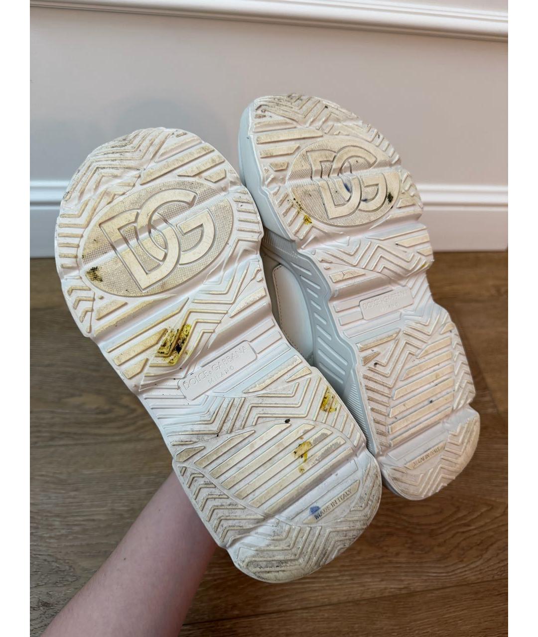 DOLCE&GABBANA Белые кожаные кроссовки, фото 5