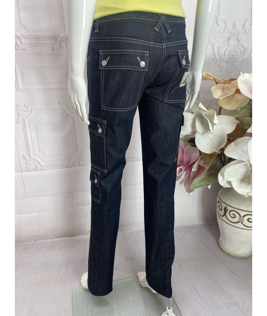 DOLCE&GABBANA Темно-синие хлопко-эластановые прямые джинсы, фото 5