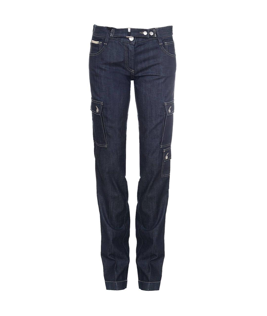 DOLCE&GABBANA Темно-синие хлопко-эластановые прямые джинсы, фото 1