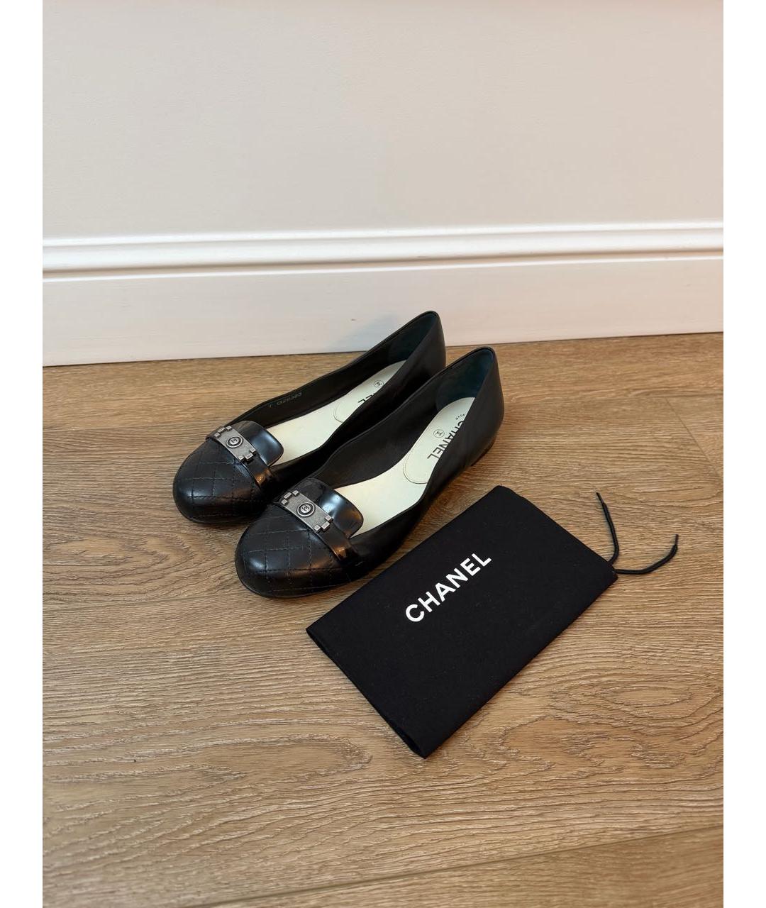 CHANEL Черные кожаные балетки, фото 7