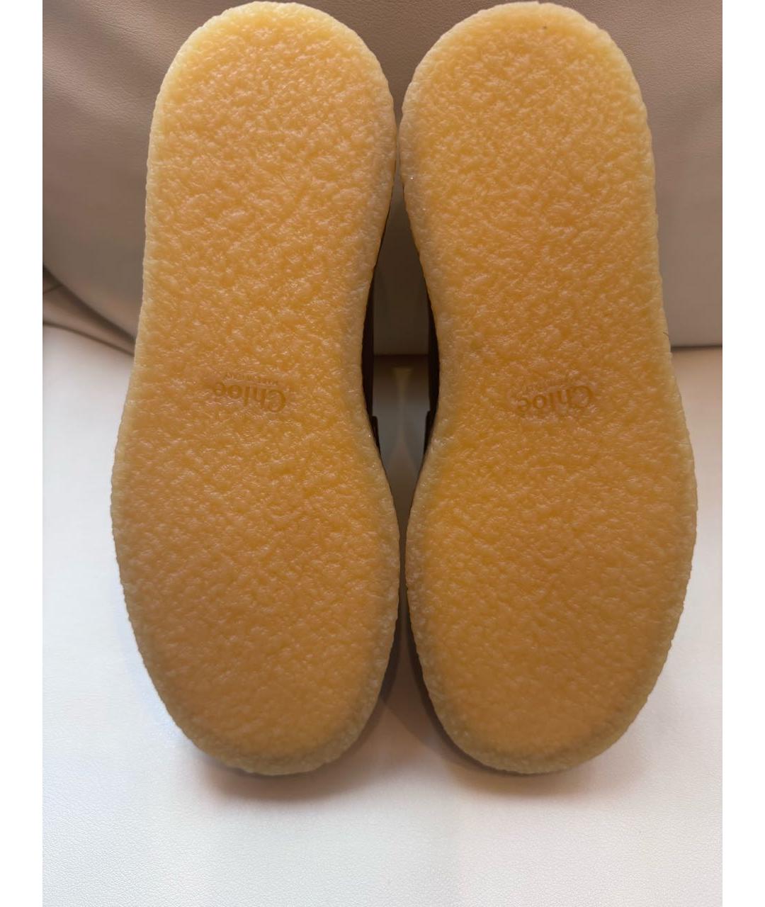 CHLOE Коричневые кожаные лоферы, фото 7