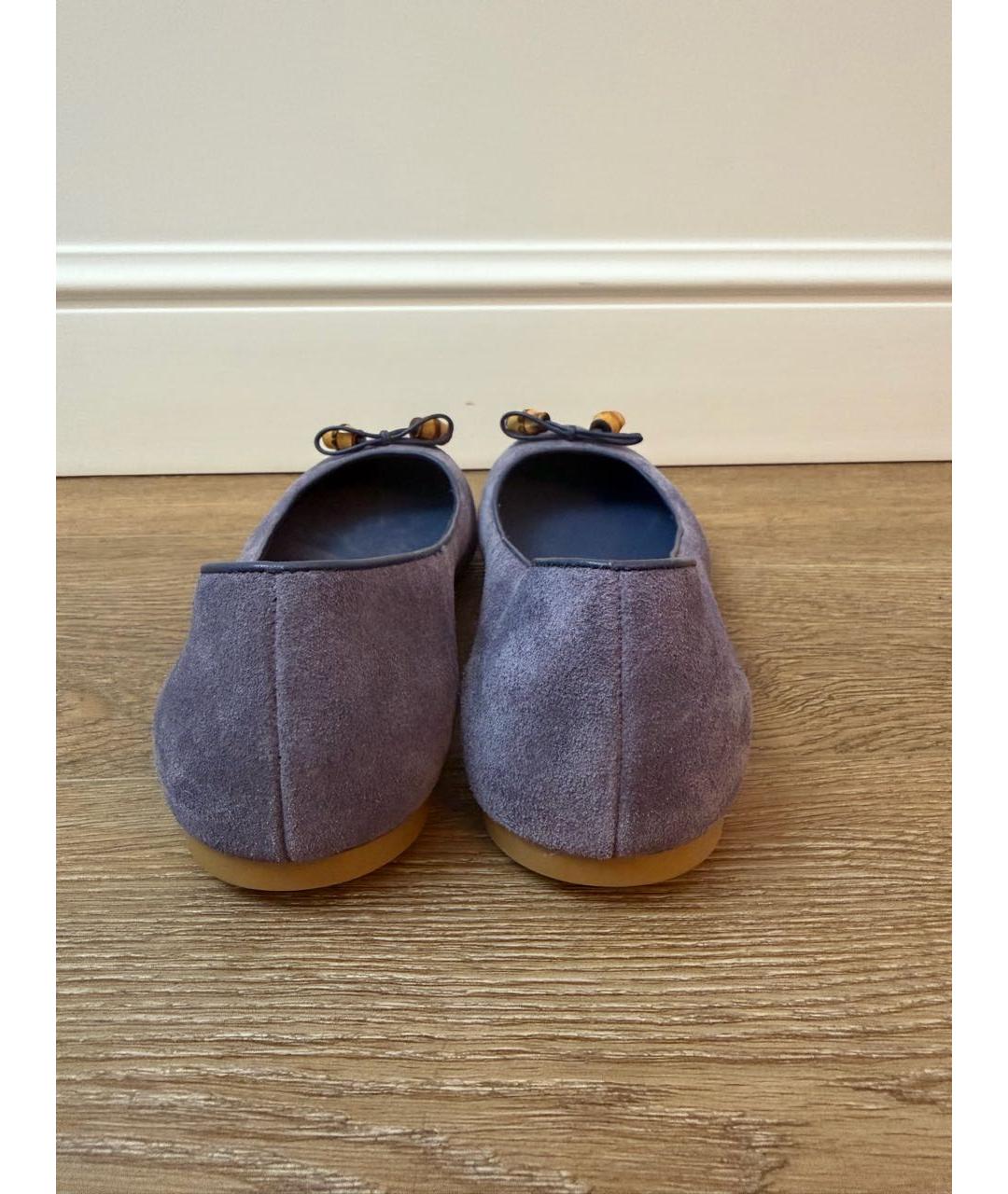 GUCCI Синие замшевые балетки, фото 4