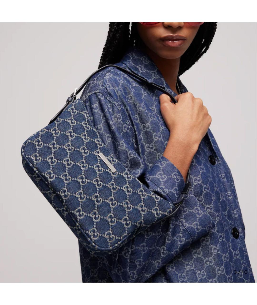 GUCCI Синяя сумка с короткими ручками, фото 3