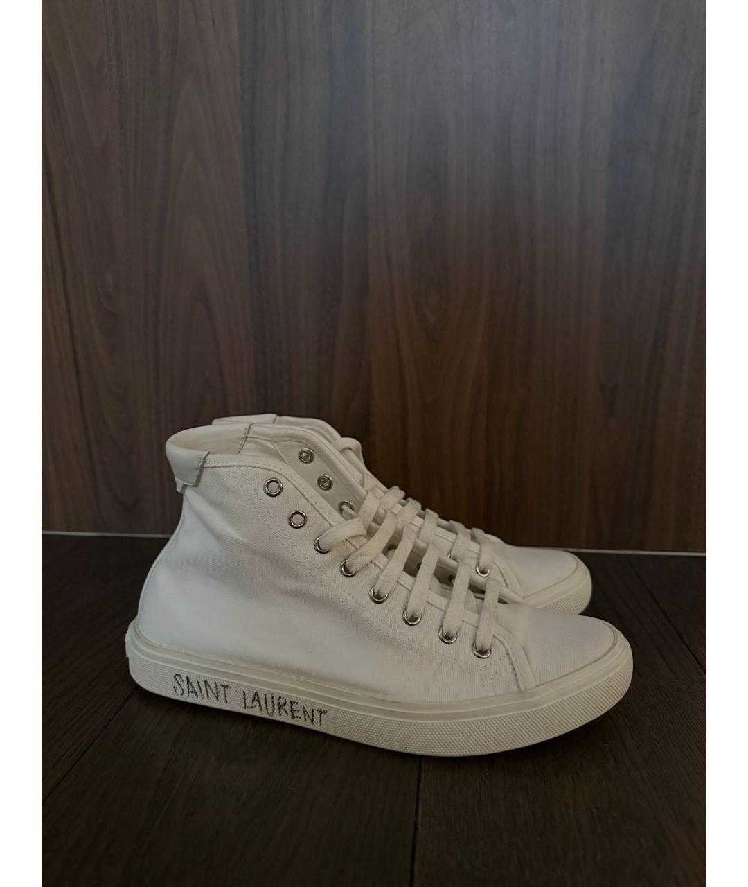 SAINT LAURENT Белые неопреновые кеды, фото 3