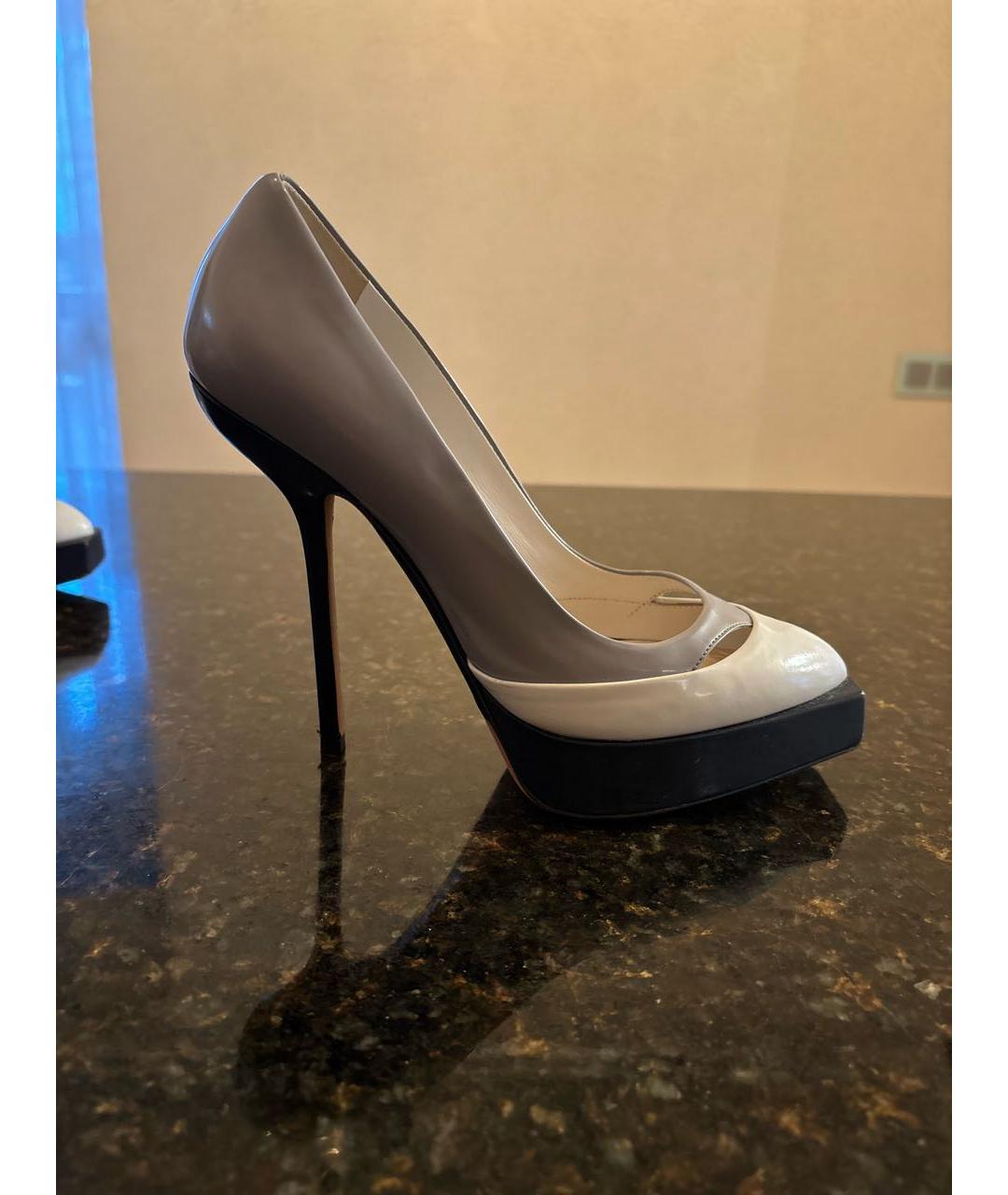 CHRISTIAN DIOR Серые кожаные туфли, фото 5