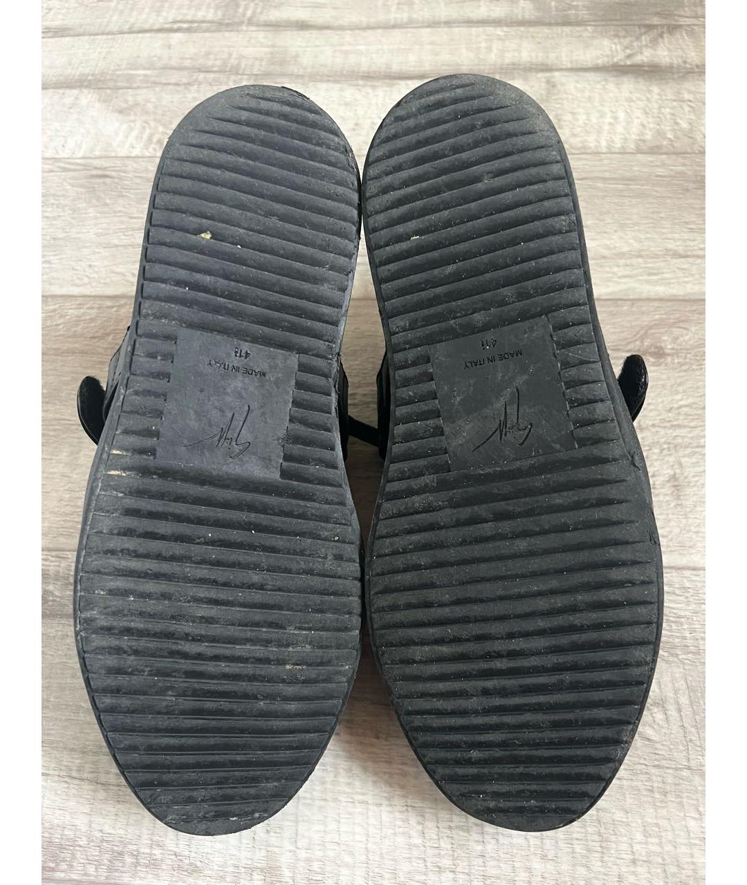 GIUSEPPE ZANOTTI DESIGN Черные кожаные низкие кроссовки / кеды, фото 6