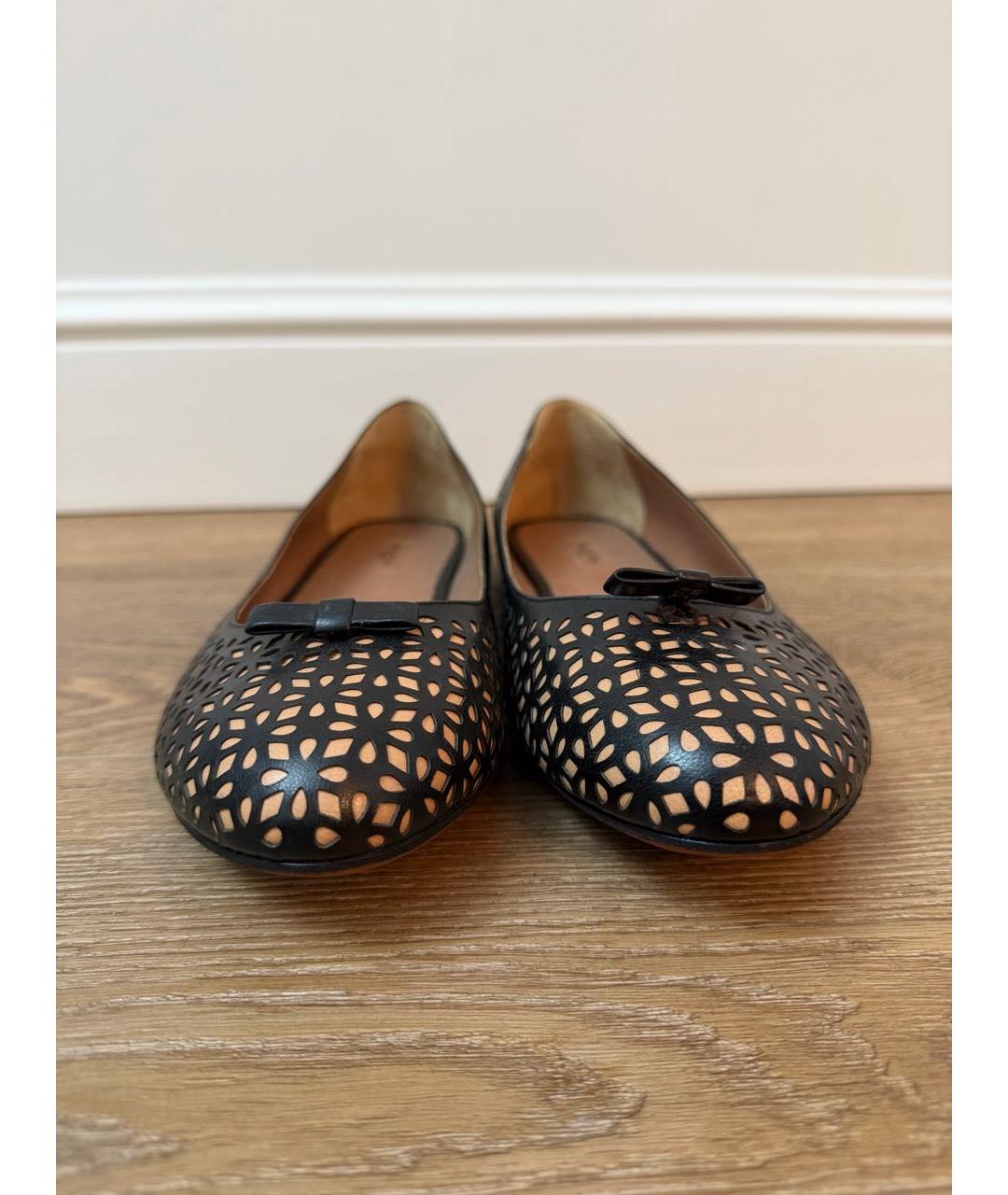 ALAIA Черные кожаные балетки, фото 2