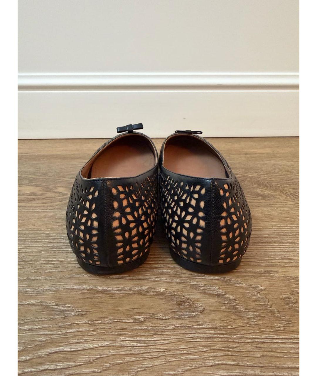 ALAIA Черные кожаные балетки, фото 4