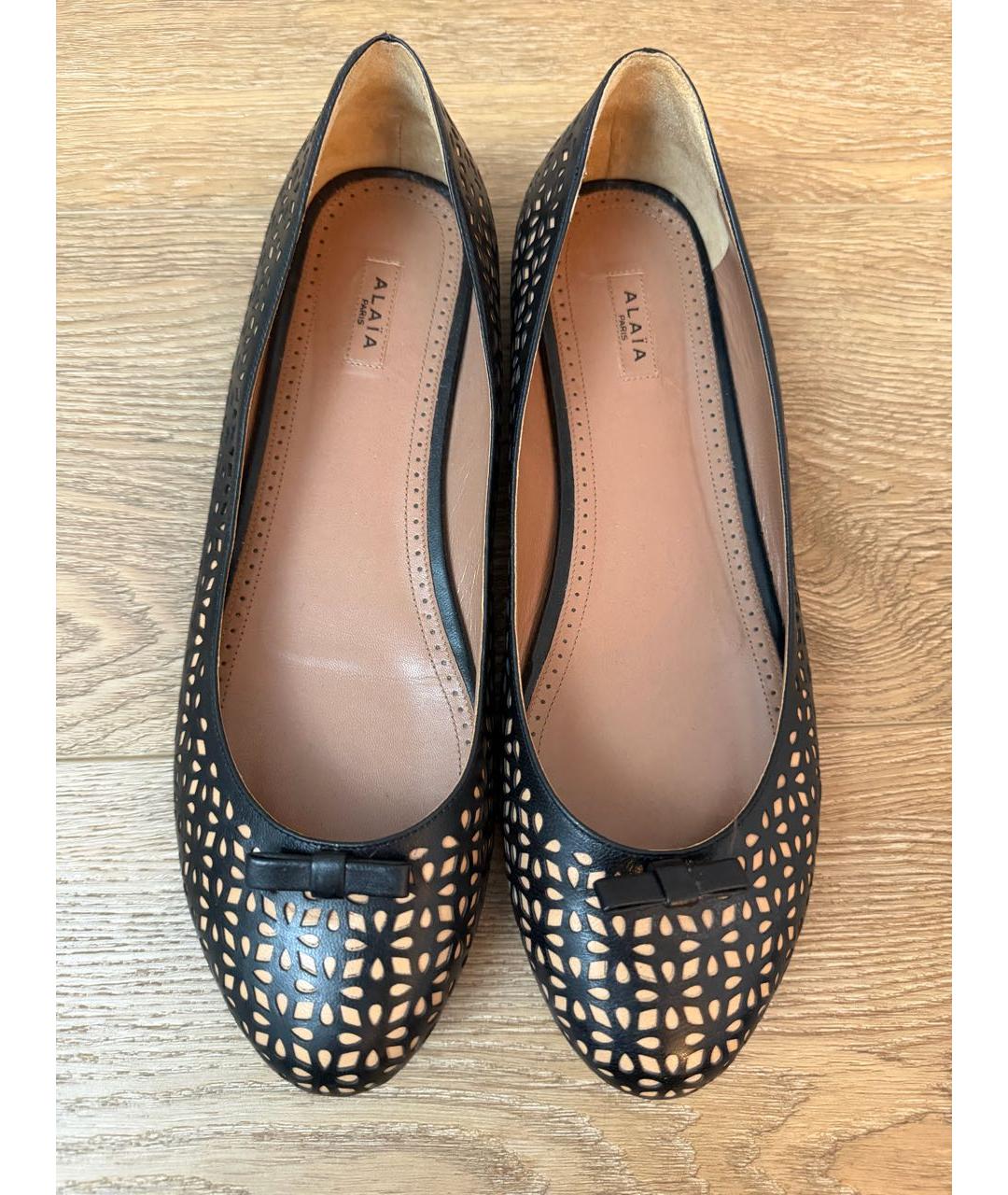 ALAIA Черные кожаные балетки, фото 3