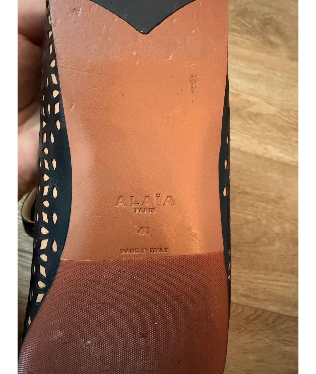 ALAIA Черные кожаные балетки, фото 6