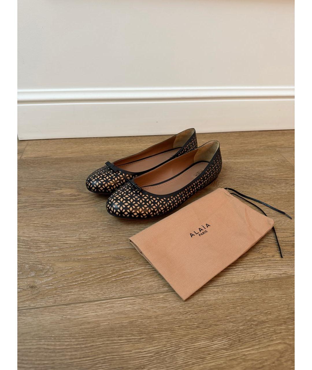 ALAIA Черные кожаные балетки, фото 7