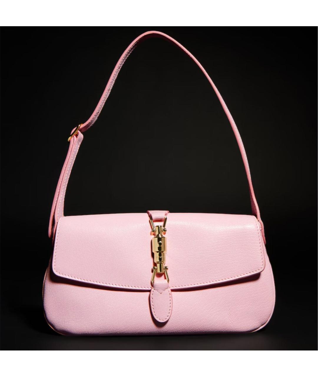 GUCCI Розовая кожаная сумка с короткими ручками, фото 5