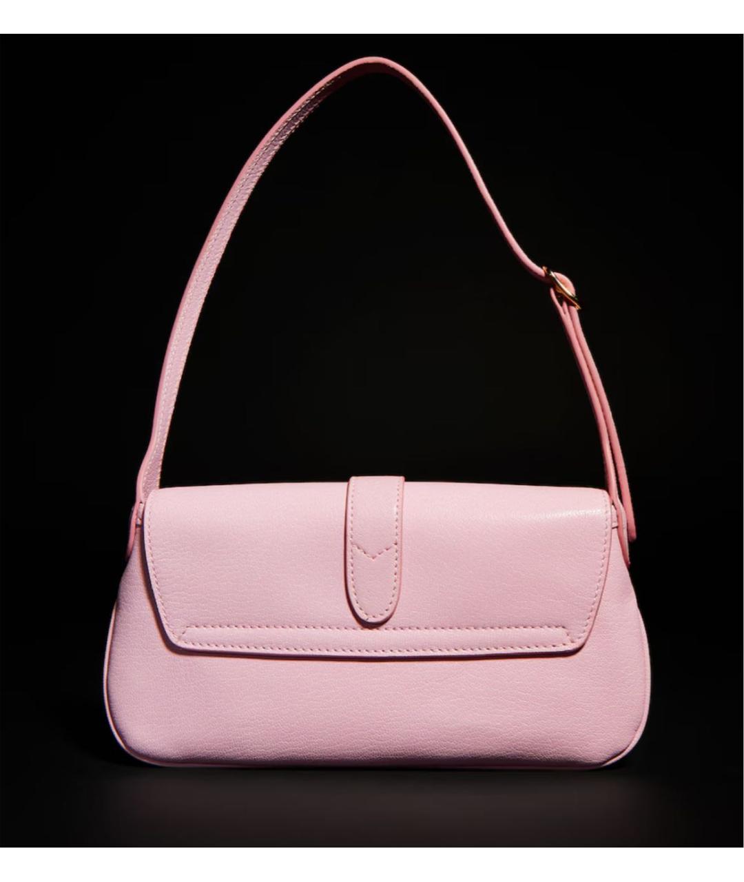 GUCCI Розовая кожаная сумка с короткими ручками, фото 3