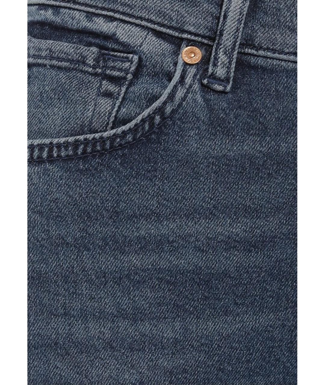 7 FOR ALL MANKIND Синие хлопковые прямые джинсы, фото 8