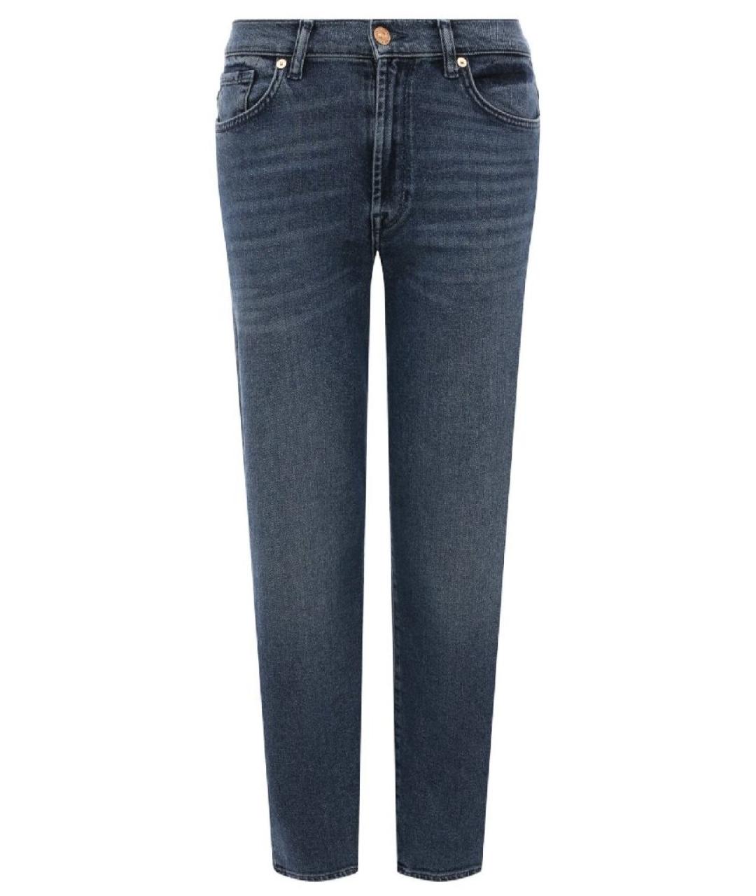 7 FOR ALL MANKIND Синие хлопковые прямые джинсы, фото 10