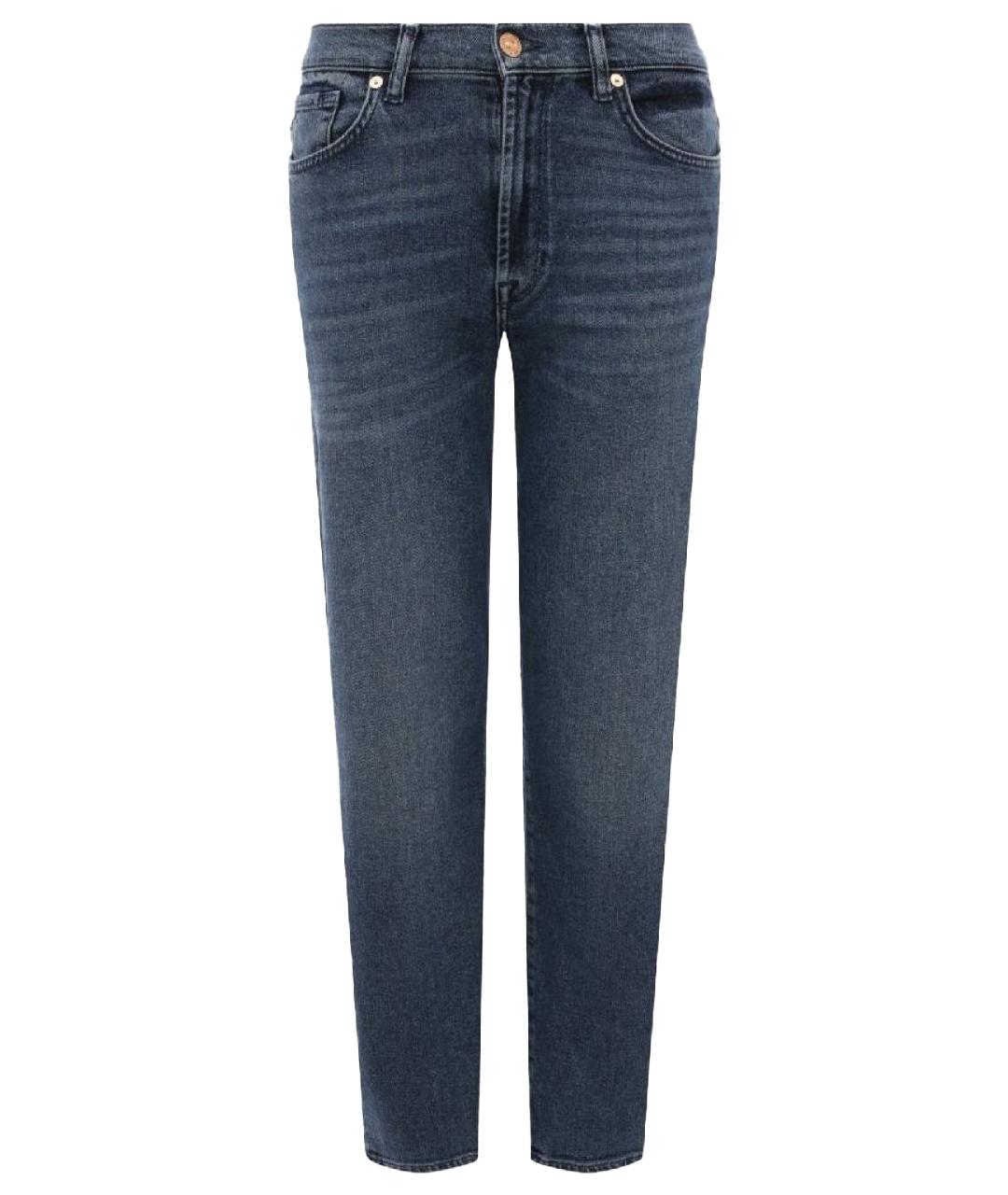 7 FOR ALL MANKIND Синие хлопковые прямые джинсы, фото 1