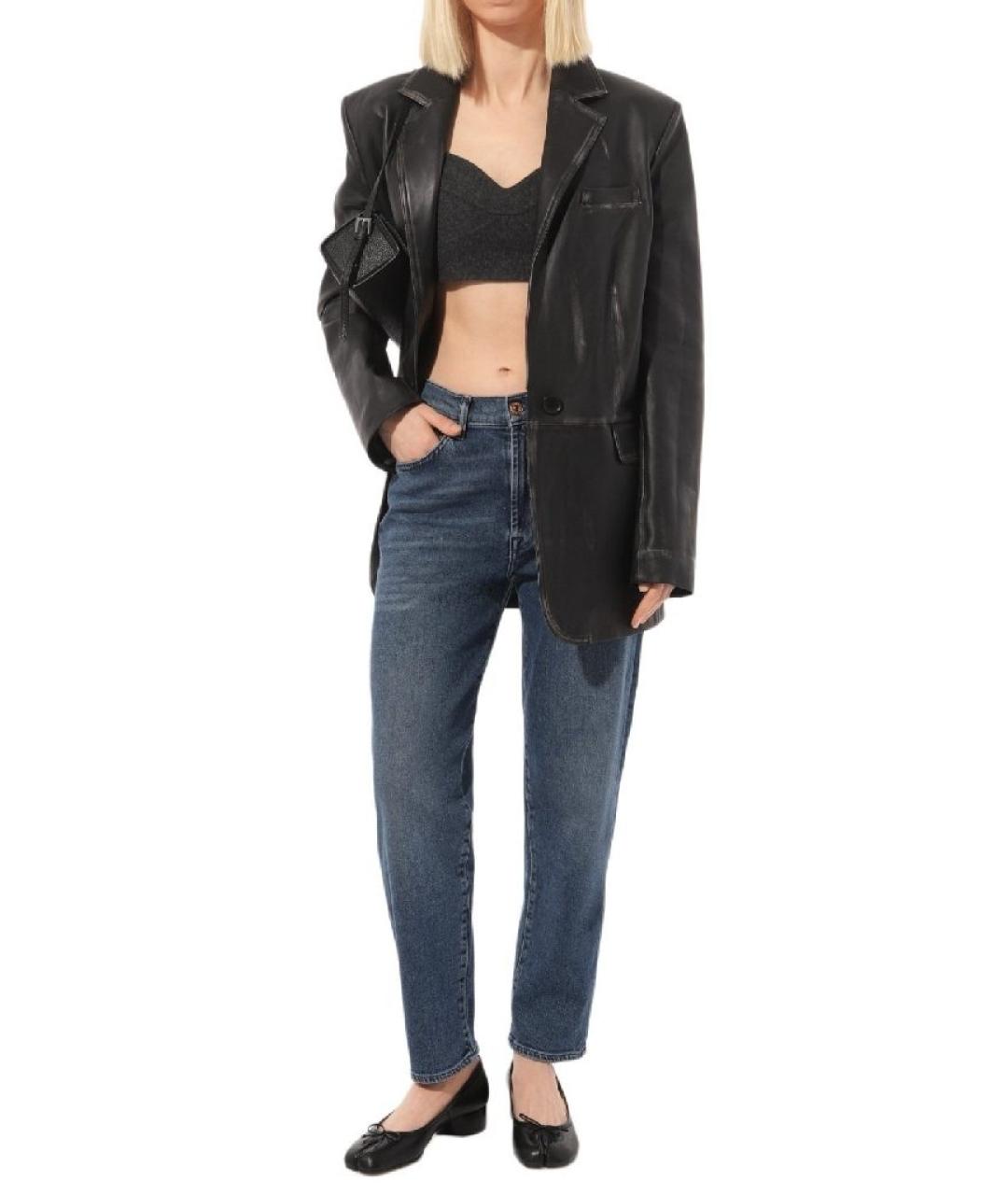 7 FOR ALL MANKIND Синие хлопковые прямые джинсы, фото 6