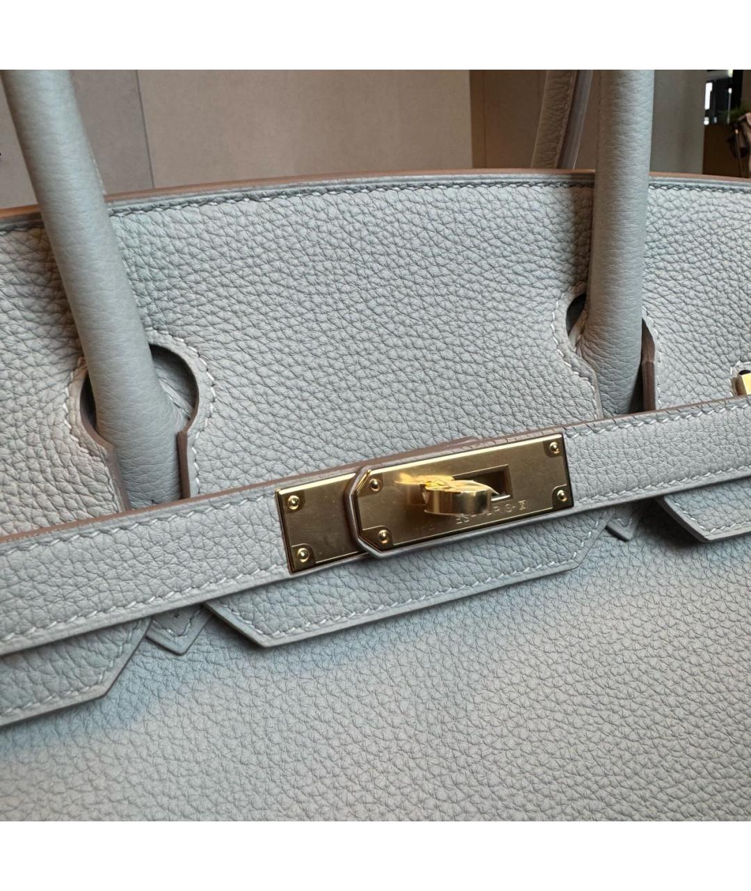 HERMES Бежевая кожаная сумка с короткими ручками, фото 4