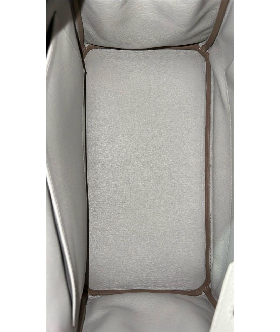 HERMES Бежевая кожаная сумка с короткими ручками, фото 7