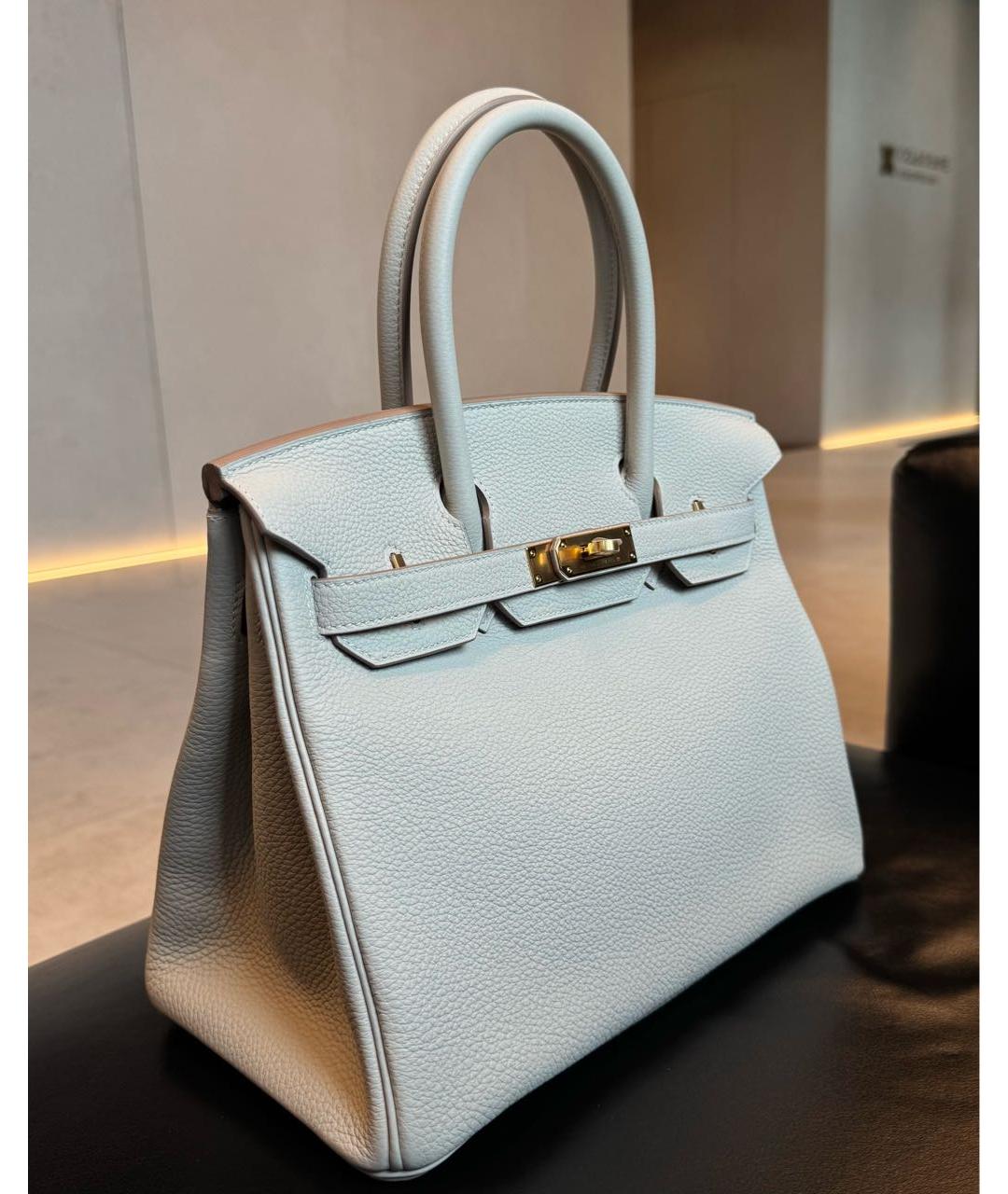 HERMES Бежевая кожаная сумка с короткими ручками, фото 3