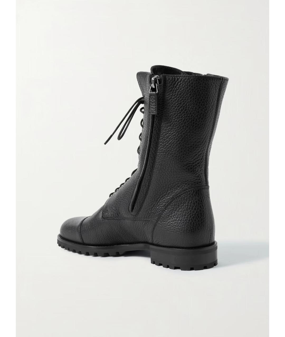 MANOLO BLAHNIK Черные кожаные ботинки, фото 3