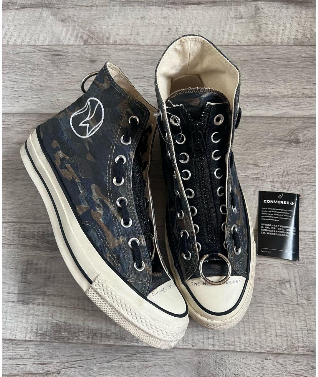 CONVERSE Хаки текстильные высокие кроссовки / кеды, фото 2