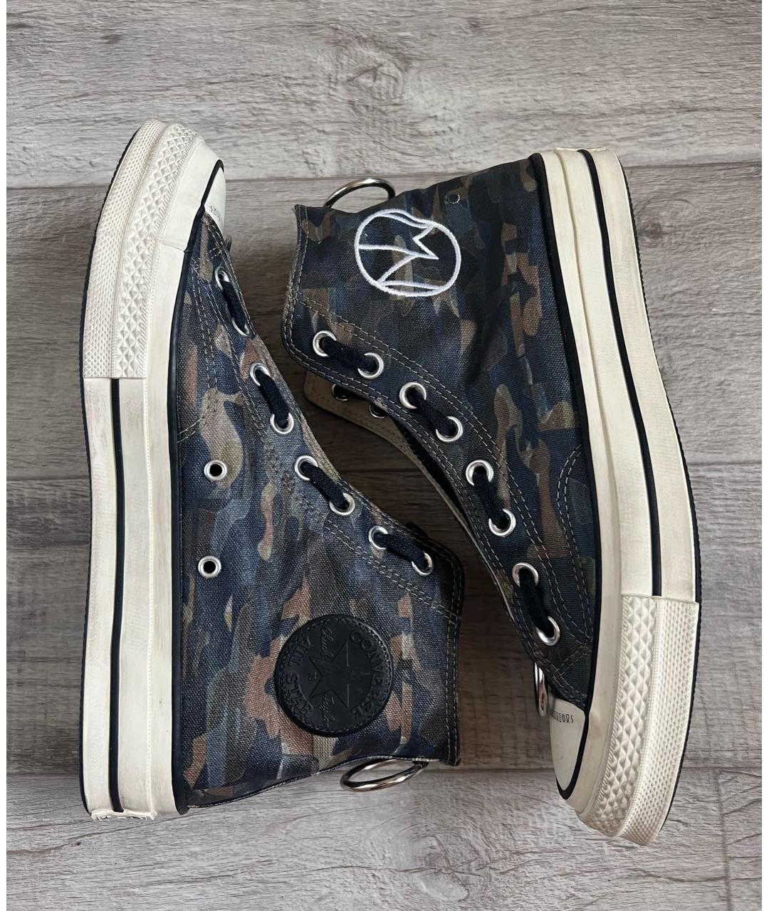 CONVERSE Хаки текстильные высокие кроссовки / кеды, фото 4