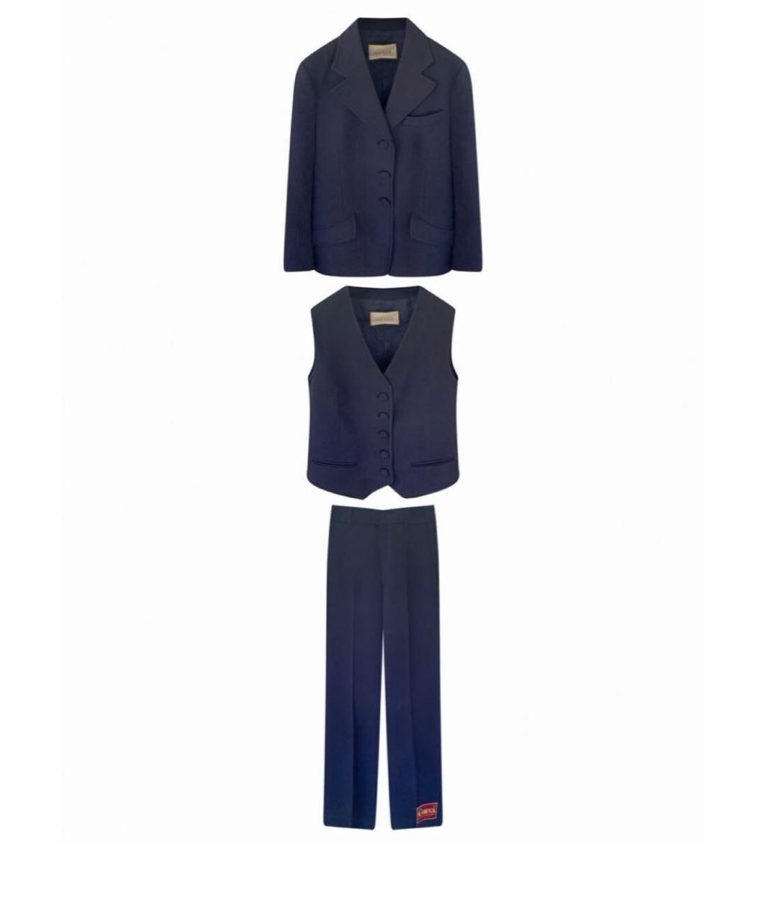 GUCCI Темно-синий вискозный костюм с брюками, фото 3