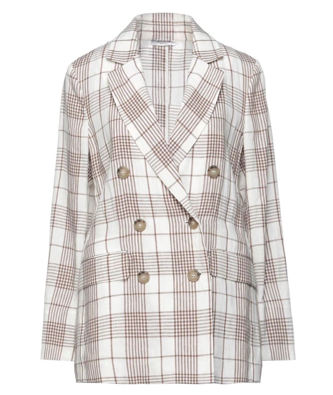 PESERICO Белый льняной жакет/пиджак, фото 9