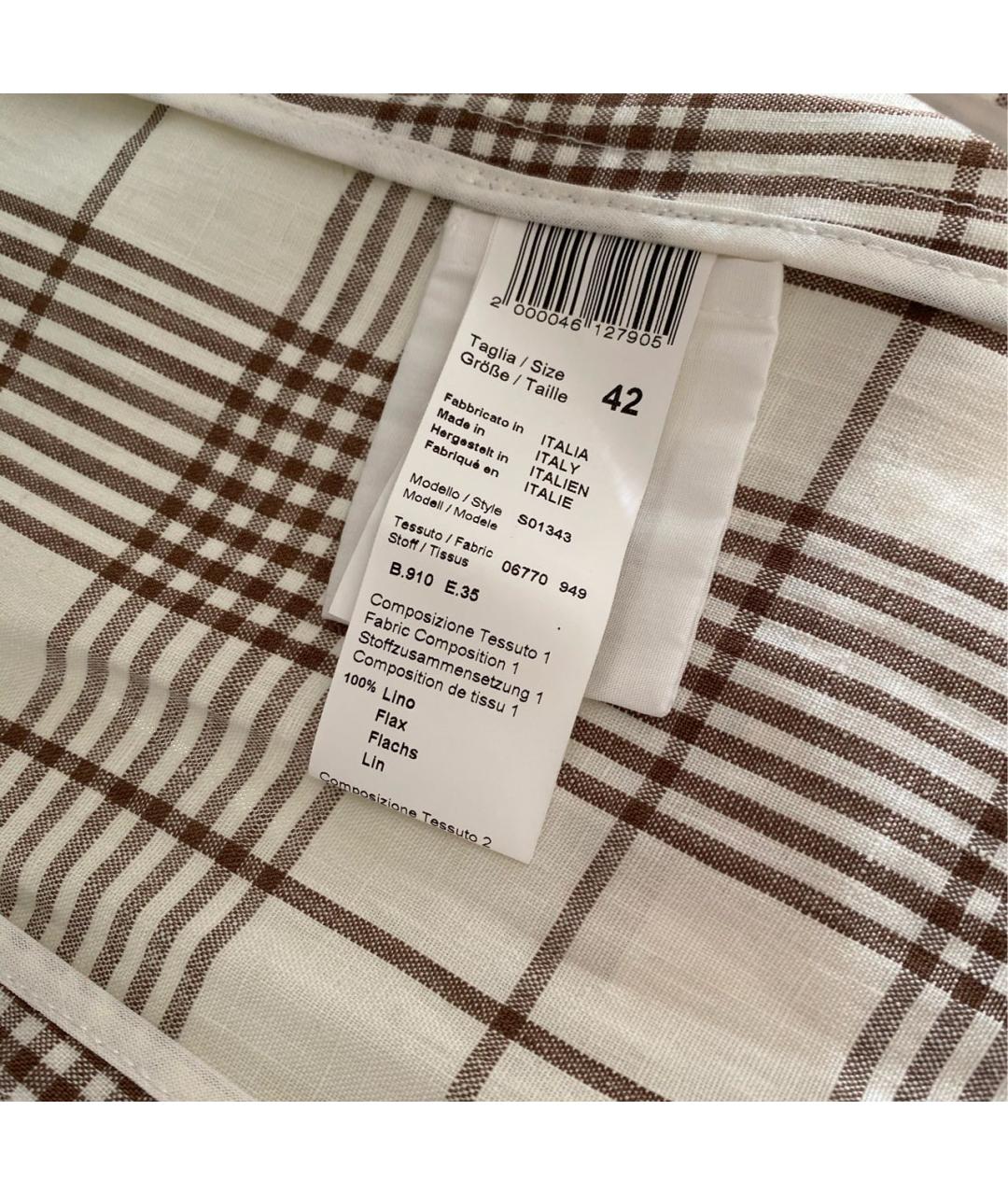 PESERICO Белый льняной жакет/пиджак, фото 6