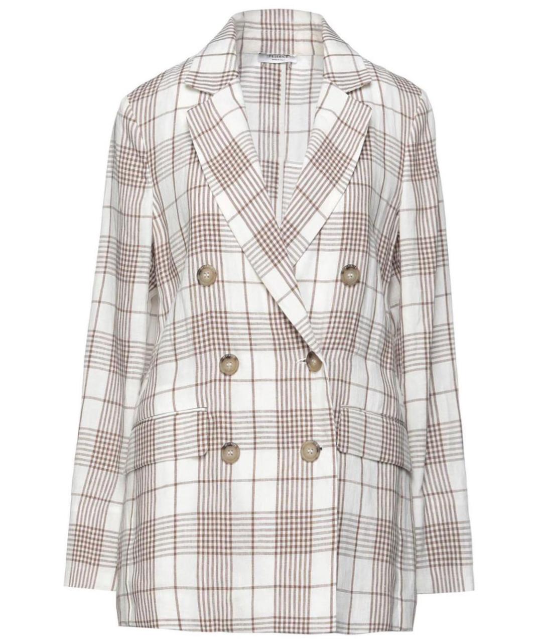 PESERICO Белый льняной жакет/пиджак, фото 1